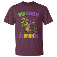 Funny 67 Mardi Gras Alligator T Shirt Six Seven Bruh Mardigator Dabbing Crocodile