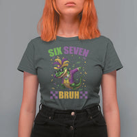 Funny 67 Mardi Gras Alligator T Shirt For Women Six Seven Bruh Mardigator Dabbing Crocodile