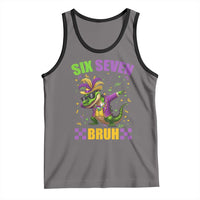 Funny 67 Mardi Gras Alligator Tank Top Six Seven Bruh Mardigator Dabbing Crocodile