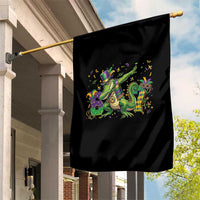 Funny Dabbing Alligator 67 Mardi Gras Six Seven Meme Garden Flag