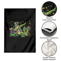 Funny Dabbing Alligator 67 Mardi Gras Six Seven Meme Garden Flag