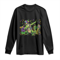 Funny Dabbing Alligator 67 Mardi Gras Six Seven Meme Long Sleeve Shirt