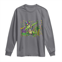 Funny Dabbing Alligator 67 Mardi Gras Six Seven Meme Long Sleeve Shirt