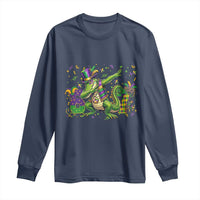 Funny Dabbing Alligator 67 Mardi Gras Six Seven Meme Long Sleeve Shirt