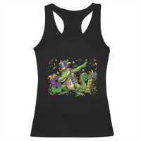 Funny Dabbing Alligator 67 Mardi Gras Six Seven Meme Racerback Tank Top