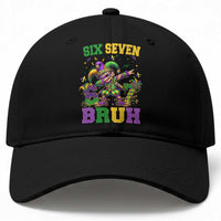 Funny 67 Mardi Gras Baseball Cap Six Seven Bruh Dabbing Jester