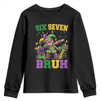 Funny 67 Mardi Gras Youth Sweatshirt Six Seven Bruh Dabbing Jester