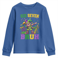 Funny 67 Mardi Gras Youth Sweatshirt Six Seven Bruh Dabbing Jester
