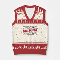 Retro Arizona Lover V-Neck Knit Sweater Vest Groovy Typography Vintage 70s State