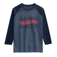 Retro Arizona Lover Raglan Shirt Groovy Typography Vintage 70s State