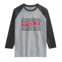 Retro Arizona Lover Raglan Shirt Groovy Typography Vintage 70s State