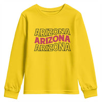 Retro Arizona Lover Youth Sweatshirt Groovy Typography Vintage 70s State