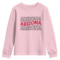 Retro Arizona Lover Youth Sweatshirt Groovy Typography Vintage 70s State