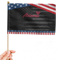 Arizona State Pride Patriotic Handheld Flag Clean Word Art Minimalist Graphic
