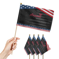 Arizona State Pride Patriotic Handheld Flag Clean Word Art Minimalist Graphic
