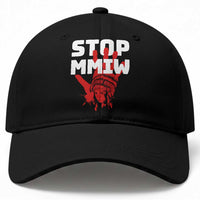 Indigenous Women Awareness Baseball Cap Stop MMIW Red Handprint Graphic