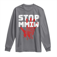 Indigenous Women Awareness Long Sleeve Shirt Stop MMIW Red Handprint Graphic