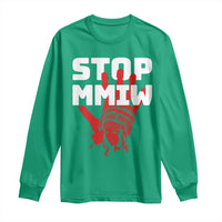 Indigenous Women Awareness Long Sleeve Shirt Stop MMIW Red Handprint Graphic