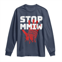 Indigenous Women Awareness Long Sleeve Shirt Stop MMIW Red Handprint Graphic