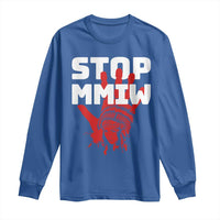 Indigenous Women Awareness Long Sleeve Shirt Stop MMIW Red Handprint Graphic