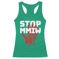 Indigenous Women Awareness Racerback Tank Top Stop MMIW Red Handprint Graphic