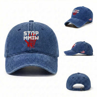 Indigenous Women Awareness Washed Cotton Baseball Cap Stop MMIW Red Handprint Graphic