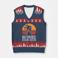 MMIW Awareness V-Neck Knit Sweater Vest No More Stolen Sisters Native American Gift