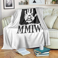 Stop MMIW Throw Blanket Voices For Stolen Sisters Red Handprint Graphic