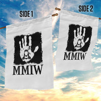 Stop MMIW Garden Flag Voices For Stolen Sisters Red Handprint Graphic