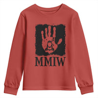 Stop MMIW Youth Sweatshirt Voices For Stolen Sisters Red Handprint Graphic
