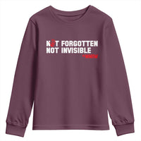 MMIW Awareness Youth Sweatshirt Not Forgotten Not Invisible Indigenous Women