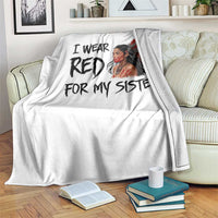 MMIW Awareness Month Indigenous Support Gift Throw Blanket I Wear Red For My Sister