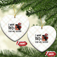 MMIW Awareness Month Indigenous Support Gift Ceramic Ornament I Wear Red For My Sister