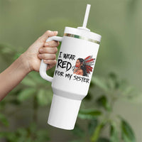 MMIW Awareness Month Indigenous Support Gift Tumbler With Handle I Wear Red For My Sister