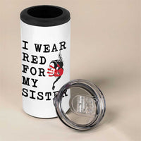 MMIW Awareness Month Native American 4 in 1 Can Cooler Tumbler I Wear Red For My Sister