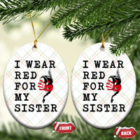 MMIW Awareness Month Native American Ceramic Ornament I Wear Red For My Sister