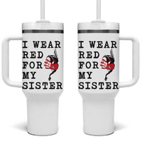 MMIW Awareness Month Native American Tumbler With Handle I Wear Red For My Sister