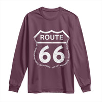 Vintage Route Highway 66 Road Trip Long Sleeve Shirt Mother Road All States