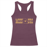 Vintage Missouri State Map Racerback Tank Top Midwest Pride Gift