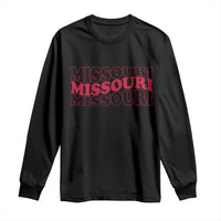 Retro Missouri State Pride Long Sleeve Shirt Groovy Wavy Typography