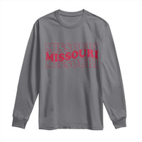 Retro Missouri State Pride Long Sleeve Shirt Groovy Wavy Typography