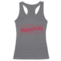 Retro Missouri State Pride Racerback Tank Top Groovy Wavy Typography
