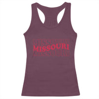 Retro Missouri State Pride Racerback Tank Top Groovy Wavy Typography