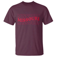 Retro Missouri State Pride T Shirt Groovy Wavy Typography