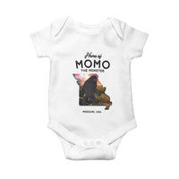 Momo The Monster Folklore Baby Onesie Louisiana Missouri Cryptid Lover Gift