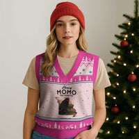 Momo The Monster Folklore V-Neck Knit Sweater Vest Louisiana Missouri Cryptid Lover Gift