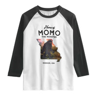 Momo The Monster Folklore Raglan Shirt Louisiana Missouri Cryptid Lover Gift