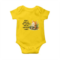 Cat Coffee Lover Baby Onesie Now I Wake Up Sip Coffee And Do Whatever I Want - Wonder Print Shop