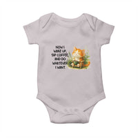 Cat Coffee Lover Baby Onesie Now I Wake Up Sip Coffee And Do Whatever I Want - Wonder Print Shop