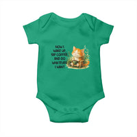 Cat Coffee Lover Baby Onesie Now I Wake Up Sip Coffee And Do Whatever I Want - Wonder Print Shop
